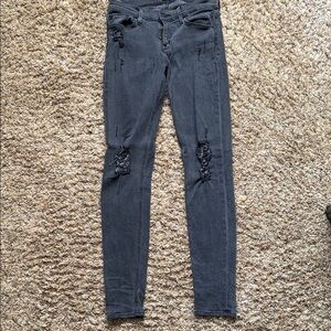 Hudson Jeans Black Skinny Jeans Distressed